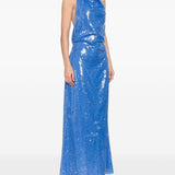 Abito drappeggiato reannon con paillettes in blu Simkhai - donna 