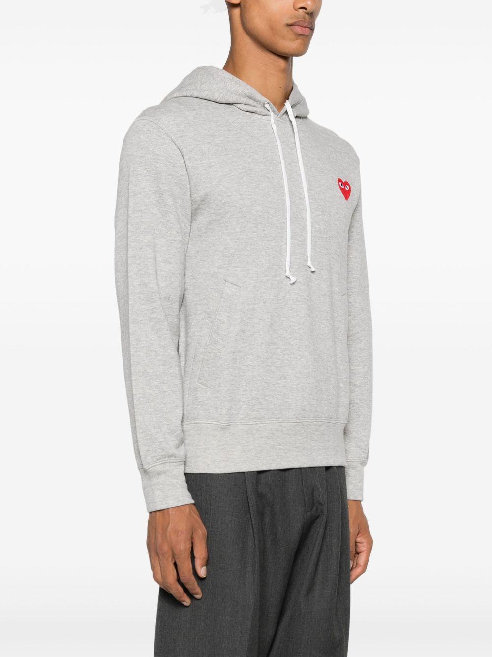 Felpa con applicazione in grigio Comme des garcons play - uomo 
