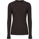 Maglione a coste in lana vergine in marrone 
