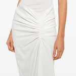 Abito lungo con collo alto e ruches in bianco Christopher esber - donna 