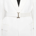 Blazer con revers a lancia con cintura in bianco Victoria beckham - donna 