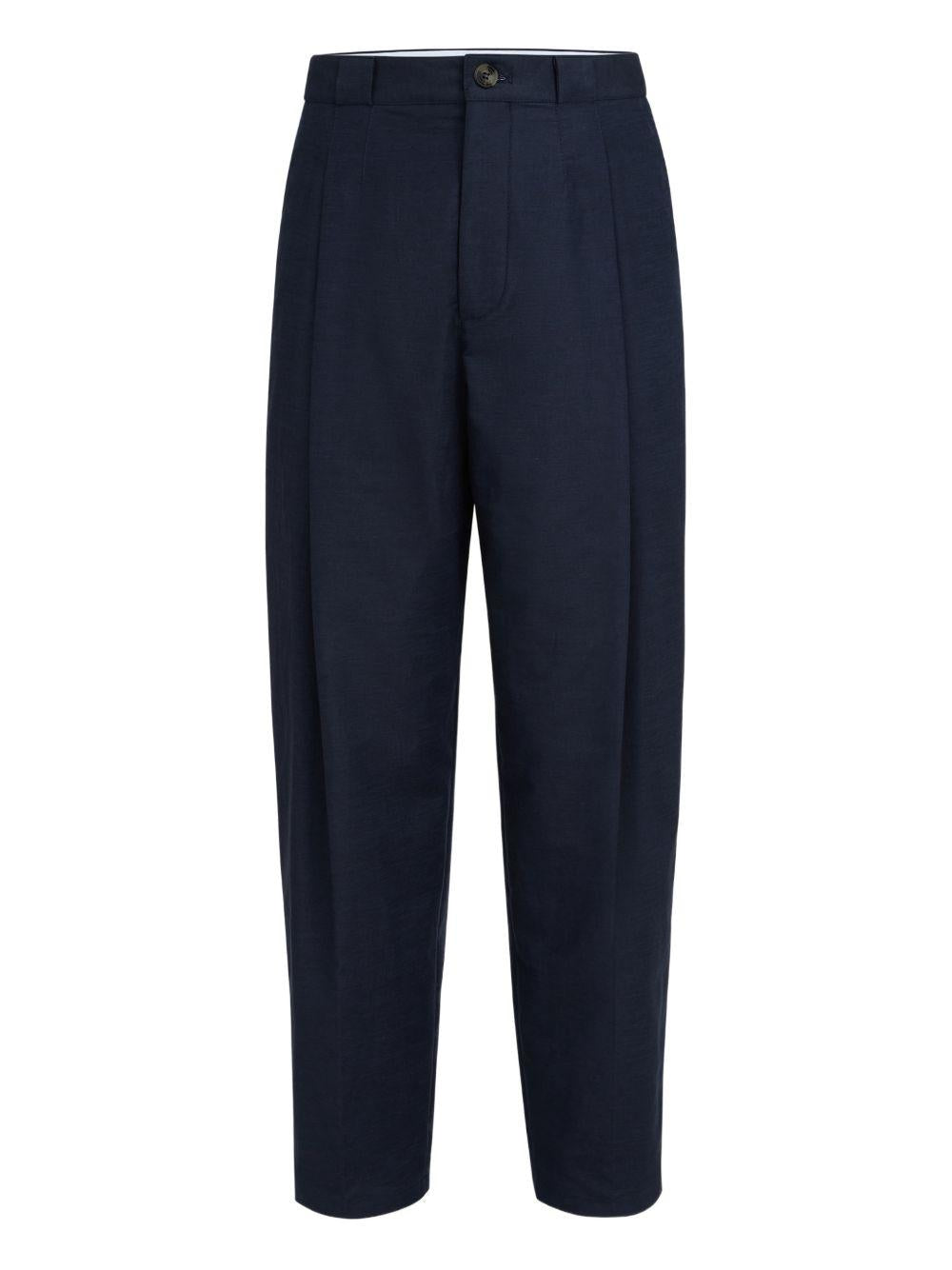 Pantaloni con pieghe in blu Brunello cucinelli - uomo 
