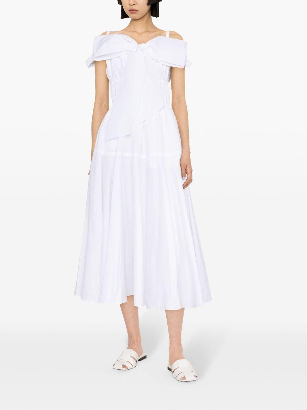 Abito midi svasato con fiocco bianco - donna 
