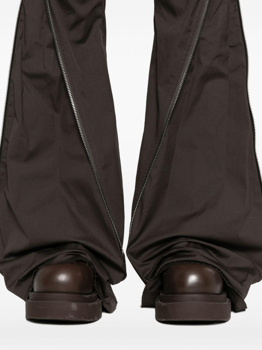 Pantaloni con zip in marrone Rick owens - uomo 