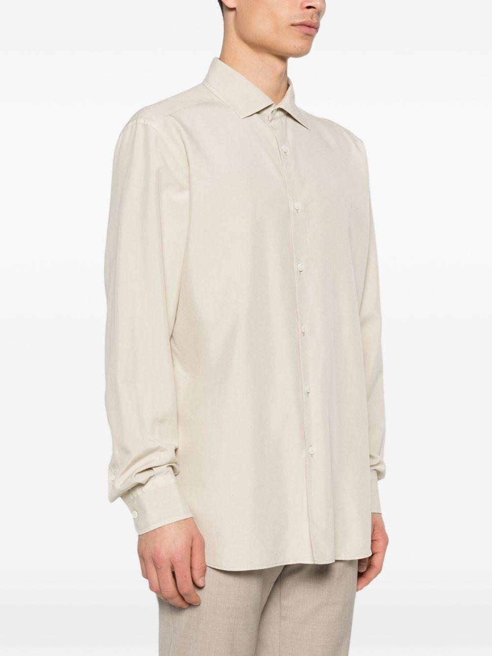 Camicia classica a maniche lunghe in beige Zegna - uomo 