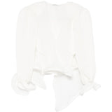 Blusa con rushes in bianco Rowen rose - donna 