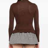 Maglia a collo alto in marrone Self-portrait - donna 