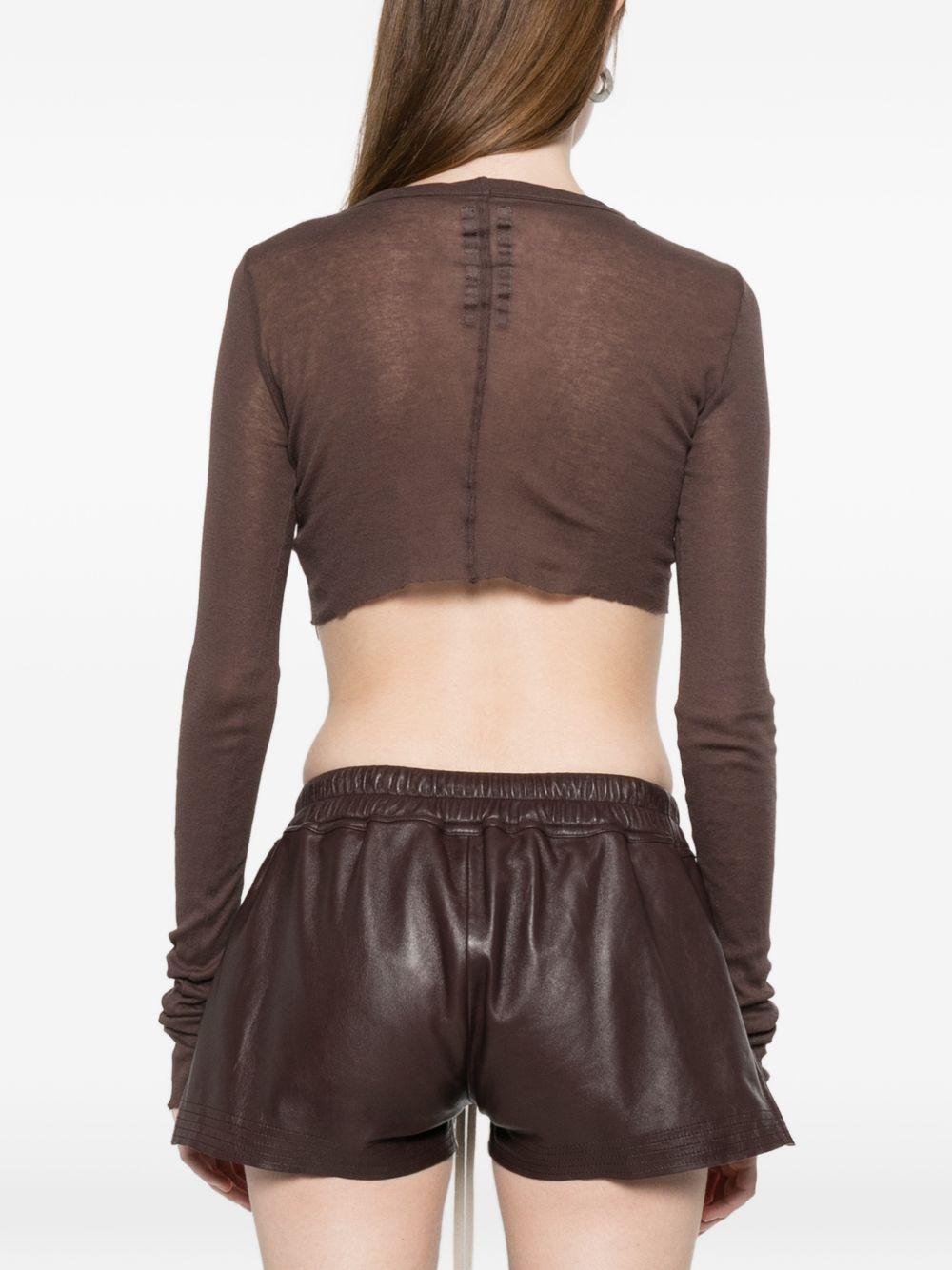 T-shirt corta a maniche lunghe in marrone Rick owens - donna 