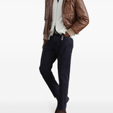 T-shirt con rifinitura a contrasto in nero Brunello cucinelli - uomo 