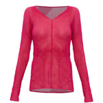 Top con scollo a v plissettato in rosa Issey miyake - donna 