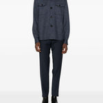 Giacca-camicia con bottoni in blu Harris wharf london - uomo 