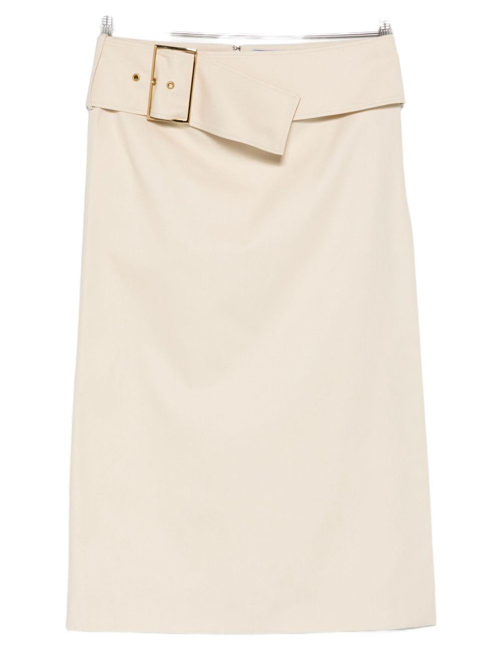 Gonna midi con fibbia in beige Rowen rose - donna 