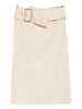 Gonna midi con fibbia in beige Rowen rose - donna