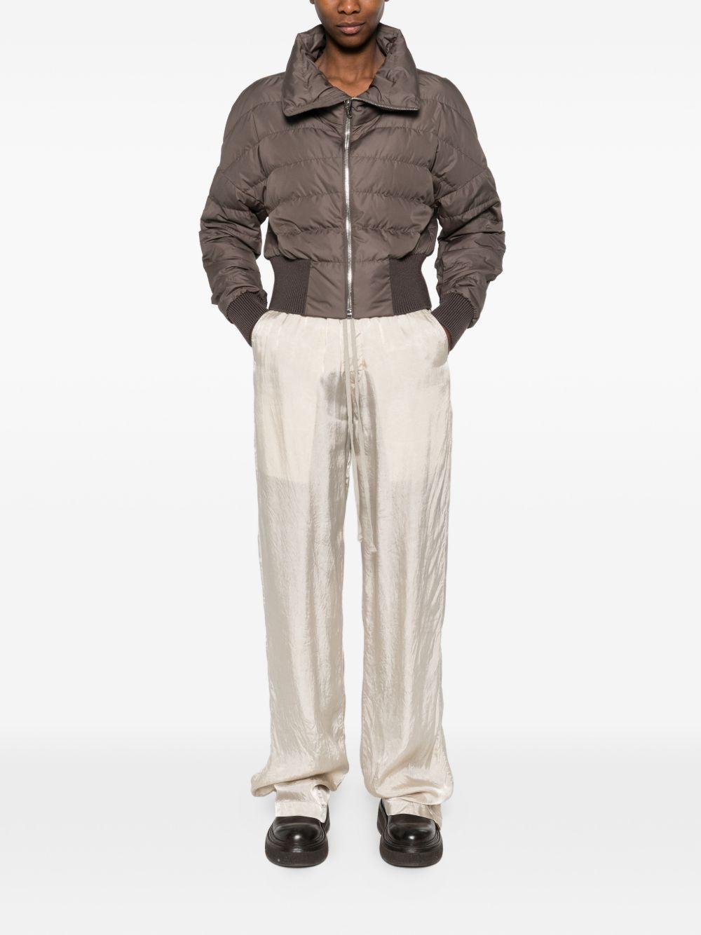 Giacca crop trapuntata in marrone Rick Owens x Moncler - unisex<BR/> 