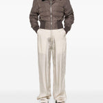Giacca crop trapuntata in marrone Rick Owens x Moncler - unisex<BR/> 