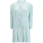 Abito Chemisier corto plissettato in azzurro GONGDID DESIGN - donna 