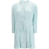 Abito Chemisier corto plissettato in azzurro GONGDID DESIGN - donna 