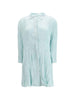 Abito Chemisier corto plissettato in azzurro GONGDID DESIGN - donna