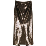 Gonna midi con paillettes in marrone Roland Mouret - donna 