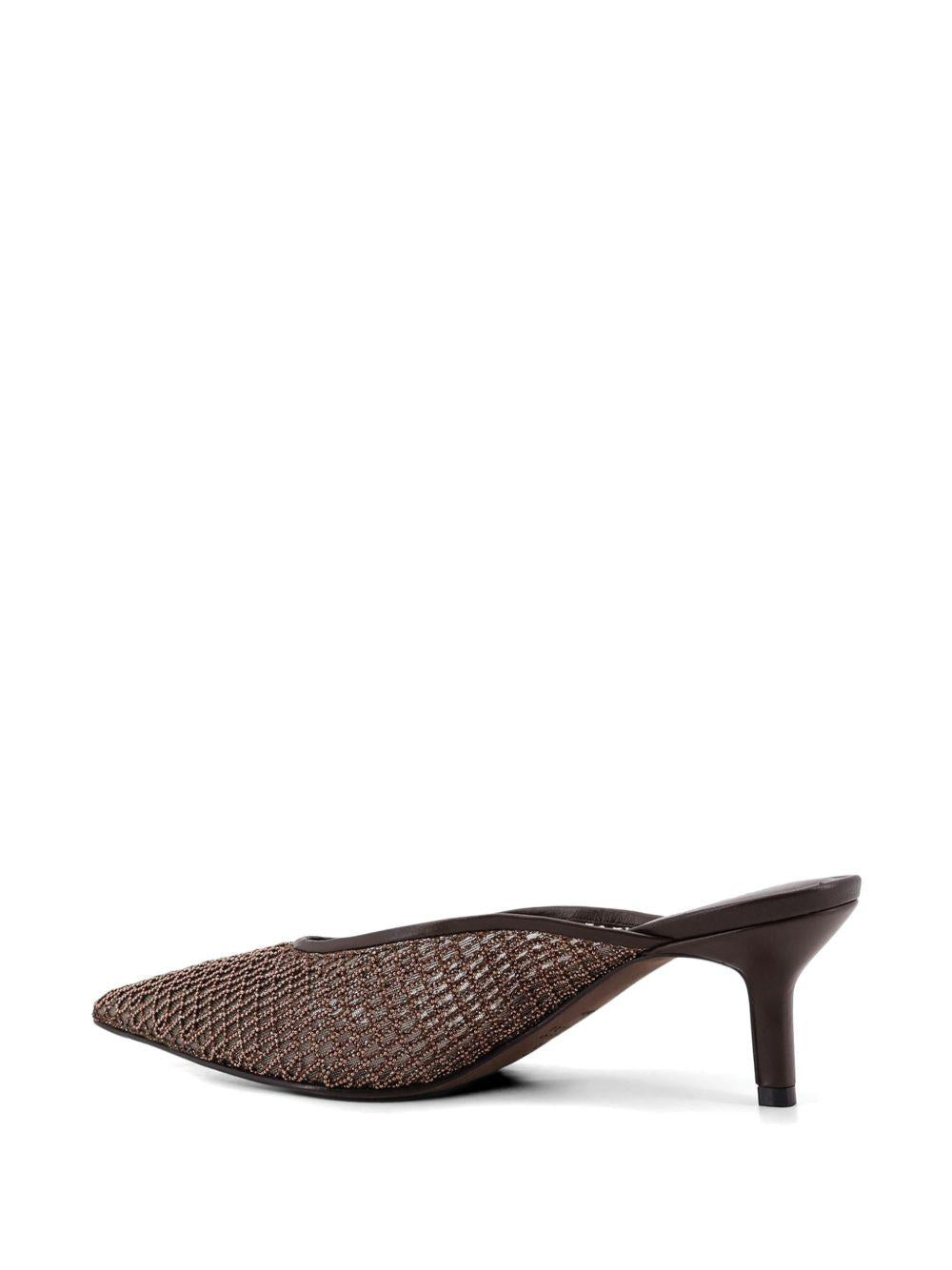 Mules a punta Monili in marrone Brunello cucinelli - donna 