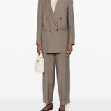 Giacca doppiopetto a righe acciaio in beige Maxmara - donna 