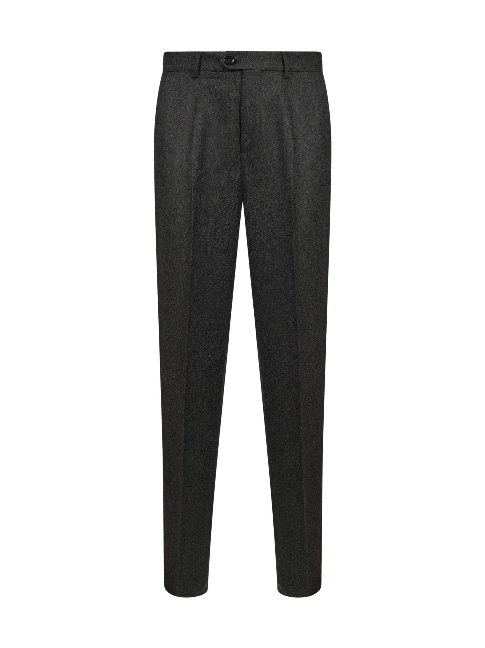 Pantaloni sartoriali in lana grigio antracite 