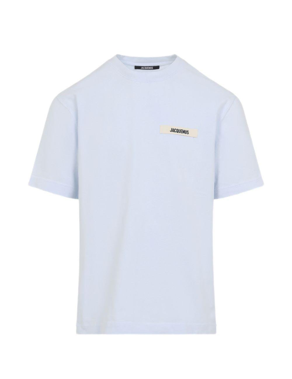 T-shirt con logo e toppa in blu Jacquemus - uomo 