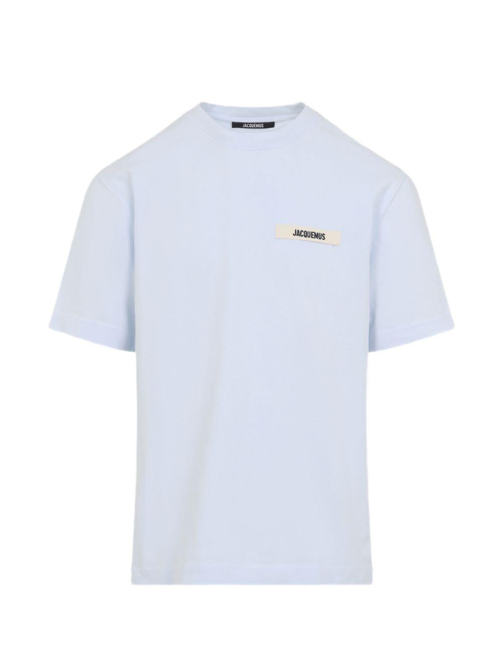 T-shirt con logo e toppa in blu Jacquemus - uomo 