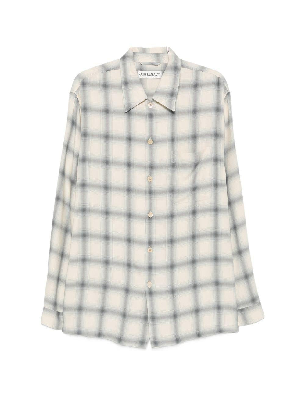 Camicia a quadri in beige e blu Our legacy - uomo 
