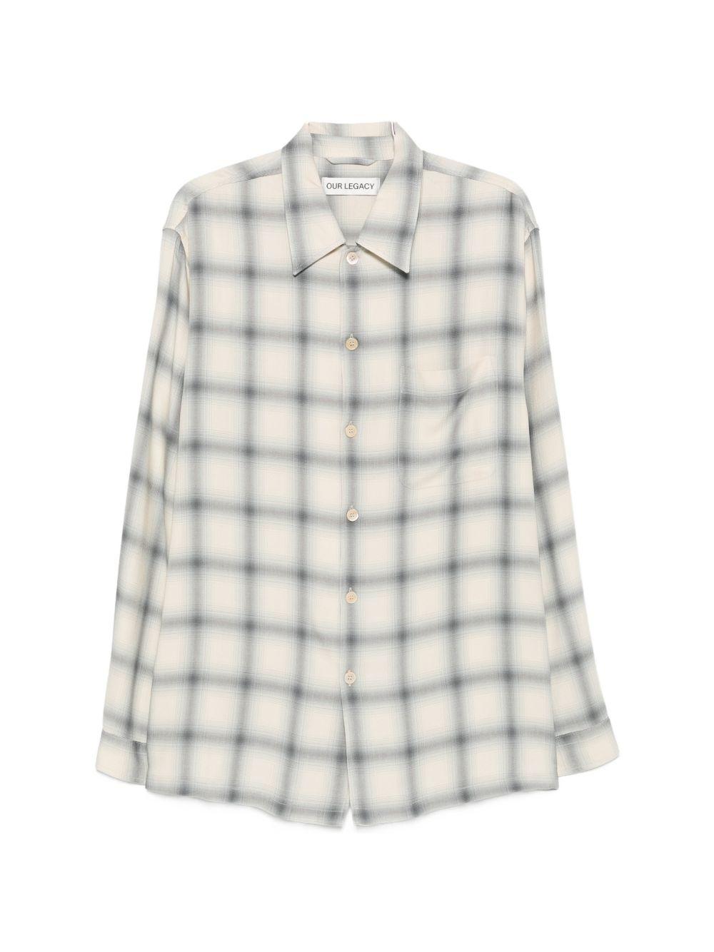 Camicia a quadri in beige e blu Our legacy - uomo 