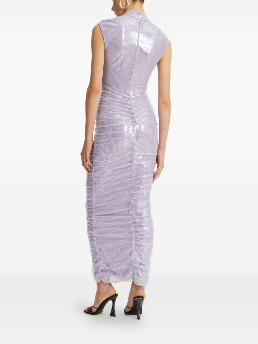 Abito midi con paillettes in viola Rotate - donna 
