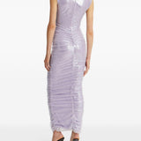 Abito midi con paillettes in viola Rotate - donna 