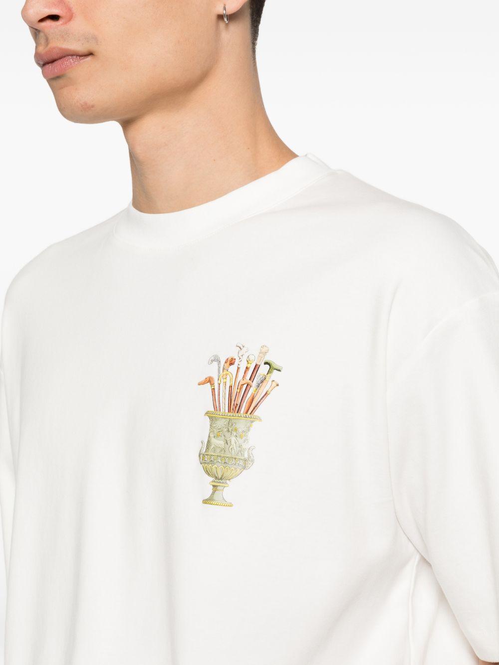 T-shirt Cannes con stampa in bianco Drole de monsieur - uomo 