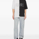 Jeans con effetto vissuto in blu Mm6 maison margiela - uomo 