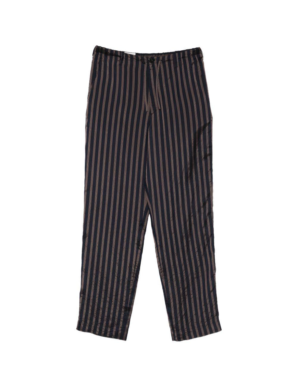 Pantaloni a righe con coulisse penny in blu Dries van noten - uomo 