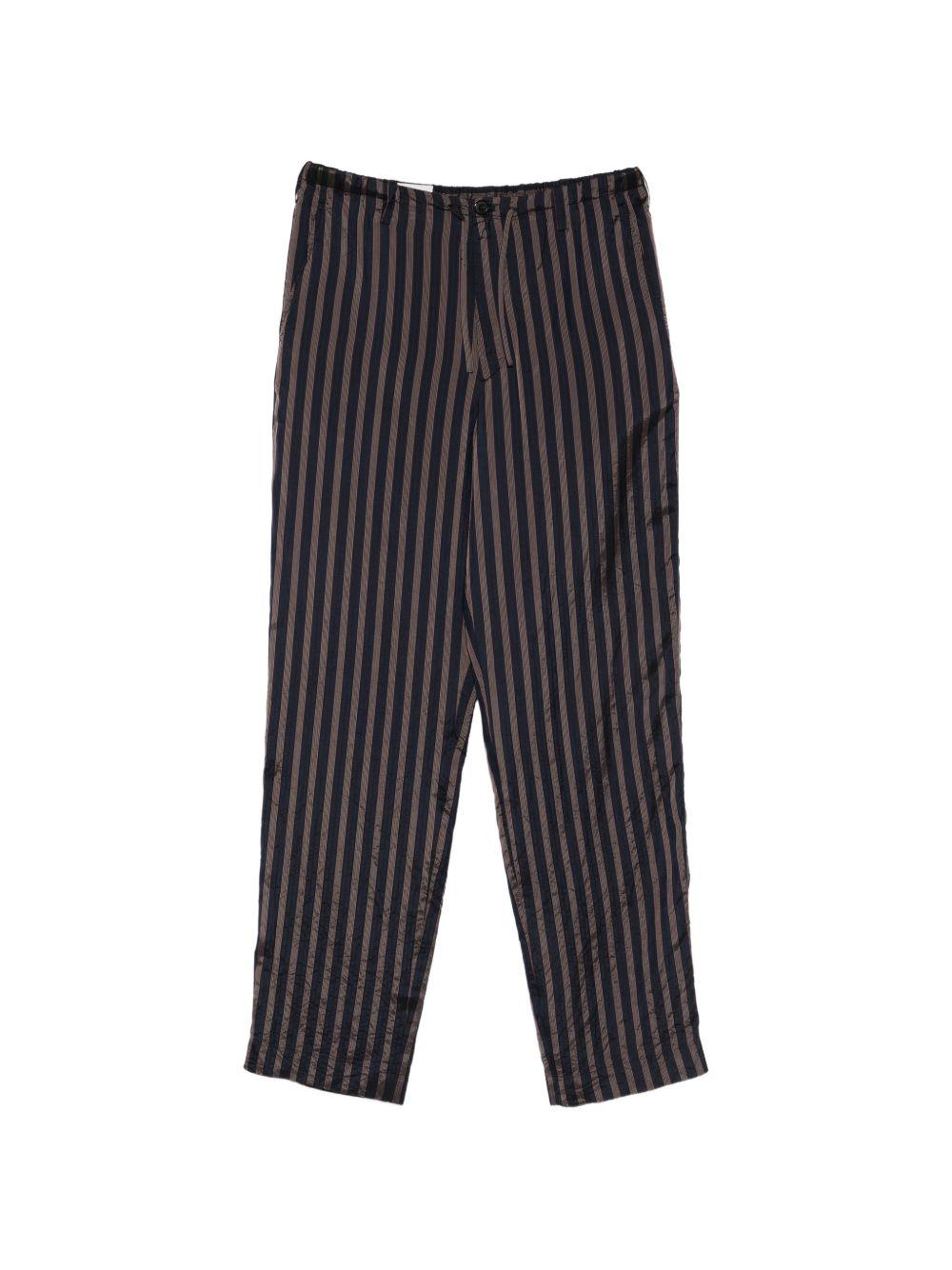 Pantaloni a righe con coulisse penny in blu Dries van noten - uomo 