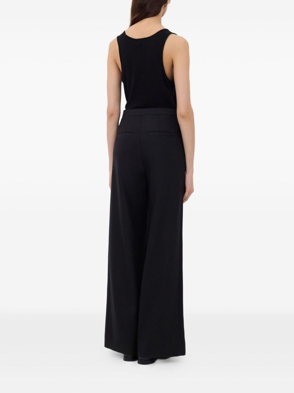 Pantaloni a gamba ampia con fibbia in nero LouLou De Saison - donna 