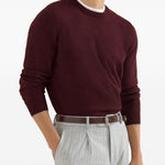 Maglione con collo rotondo in bordeaux 