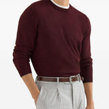 Maglione con collo rotondo in bordeaux 