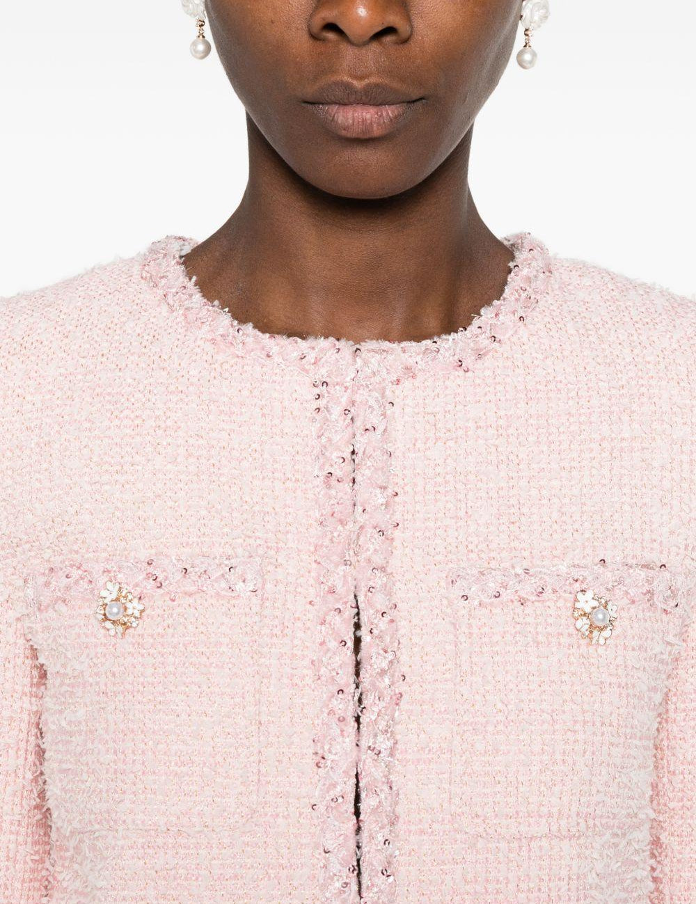 Giacca con paillettes in rosa 