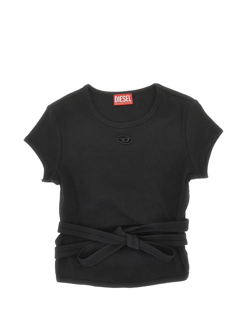 T-shirt con nodo in grigio scuro Diesel - donna 