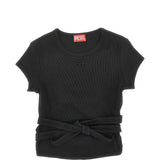 T-shirt con nodo in grigio scuro Diesel - donna 