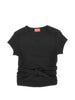 T-shirt con nodo in grigio scuro Diesel - donna