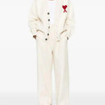 Cardigan Ami de Coeur con ricamo in avorio PARIS - unisex 