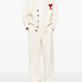 Cardigan Ami de Coeur con ricamo in avorio PARIS - unisex 