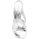 Mules con tacco in pelle metallizzata in argento Dries van noten - donna 