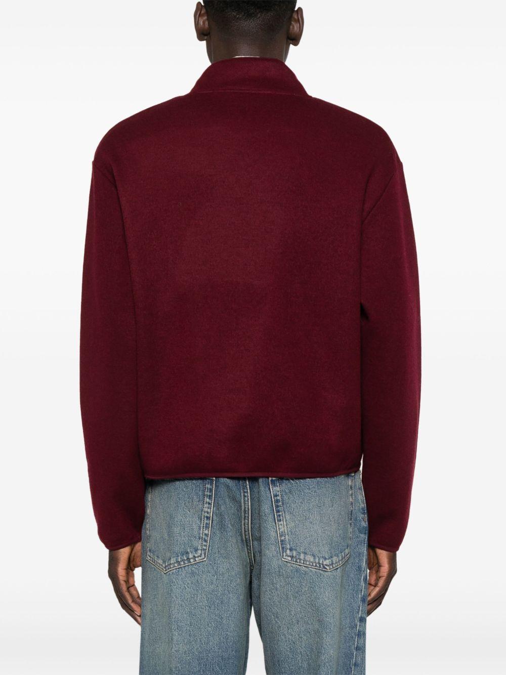 Felpa in lana con mezza zip in bordeaux Sunflower - uomo 
