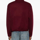 Felpa in lana con mezza zip in bordeaux Sunflower - uomo 