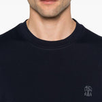 T-shirt a maniche corte in blu Brunello Cucinelli - uomo 