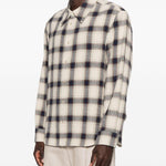 Camicia a maniche lunghe a quadri WES in blu e beige Sefr - uomo 